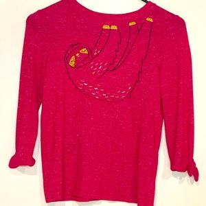 Pink 3/4 length Sloth Shirt